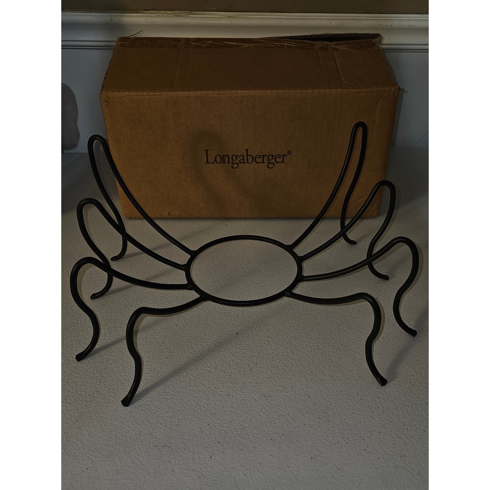 Longaberger Wrought Iron Long Legs Spider Halloween 15x10 In Original Box